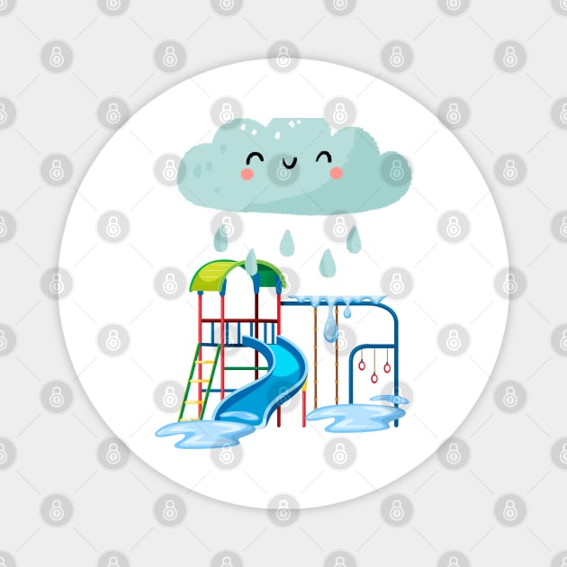 Kids rainy day playground Magnet by Desire to Inspire